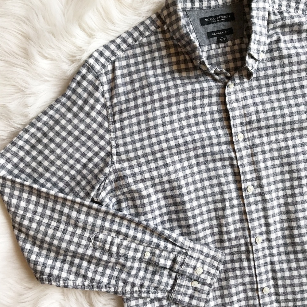 Banana Republic Gingham Luxe Flannel Camden Fit - Picture 4 of 4